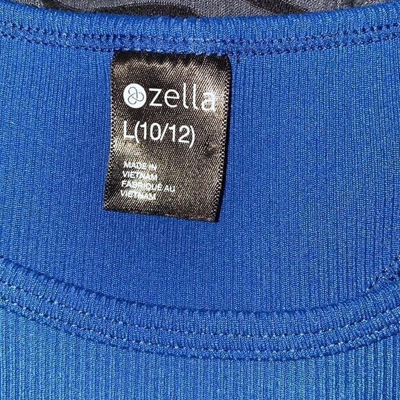 ZELLA Royal Blue Ribbed Racerback Tank Top- L (10/12) - Picture 3 of 4